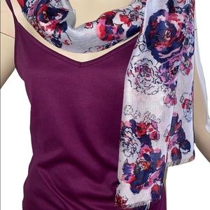 Vera Bradley Soft Fringe Scarf, Exuberant Floral, NWT